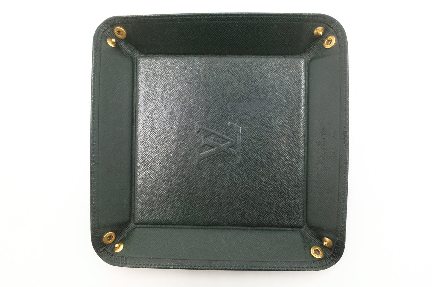 Louis Vuitton Jewelry Tray in Green Taiga Leather