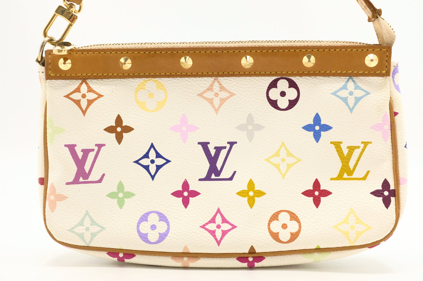 Louis Vuitton Pochette Accessoires in White Multicolor Monogram Canvas