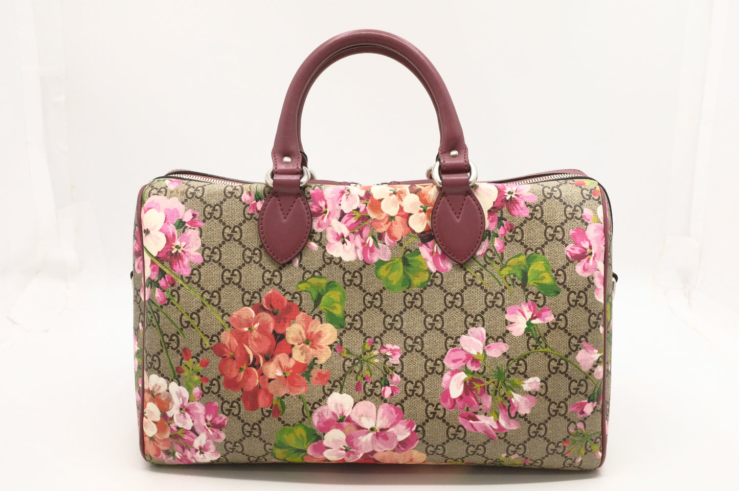 Gucci Boston Bag in Pink Blooms GG Canvas