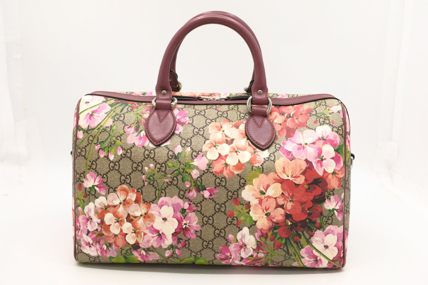Gucci Boston Bag in Pink Blooms GG Canvas