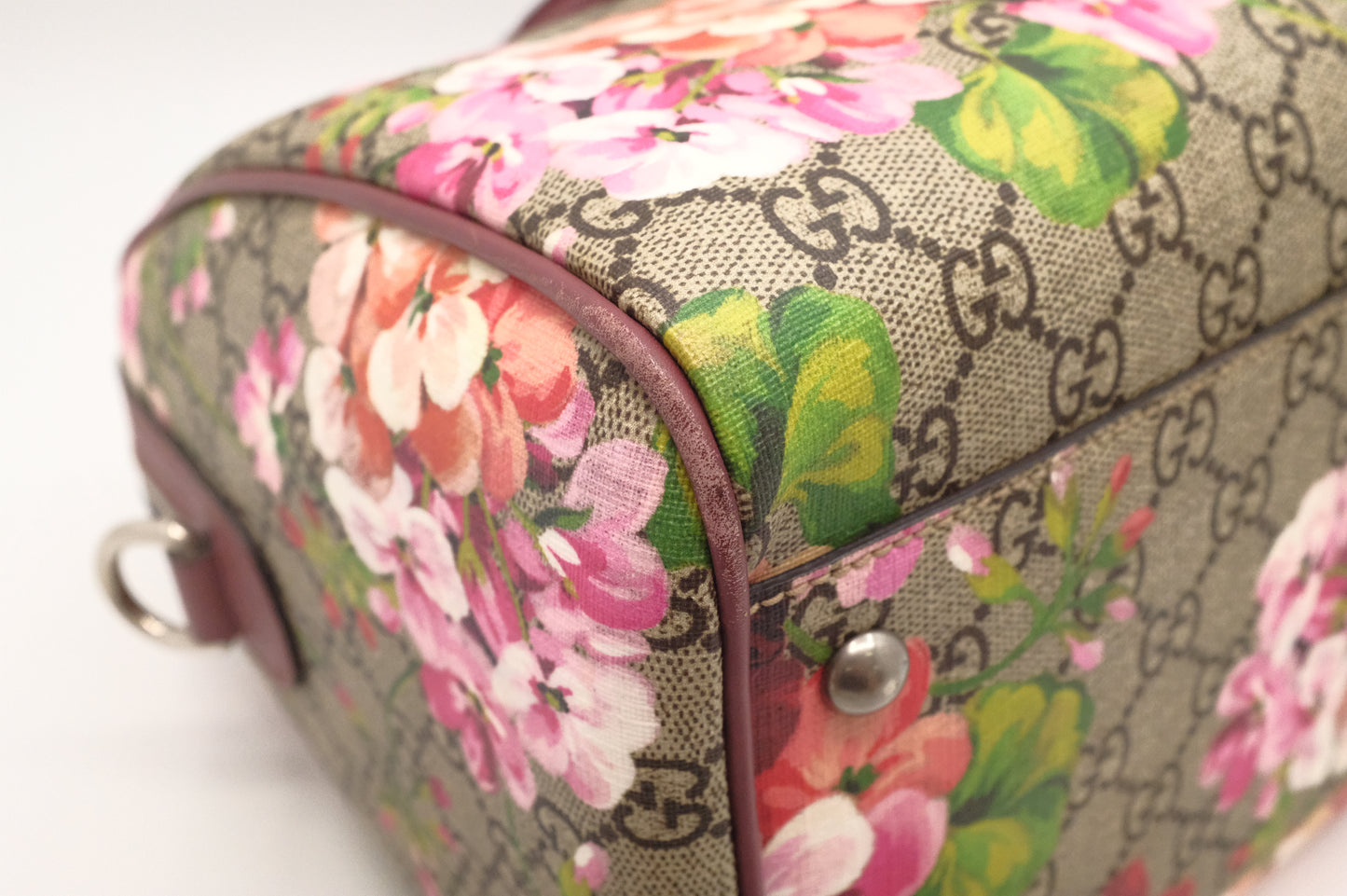 Gucci Boston Bag in Pink Blooms GG Canvas