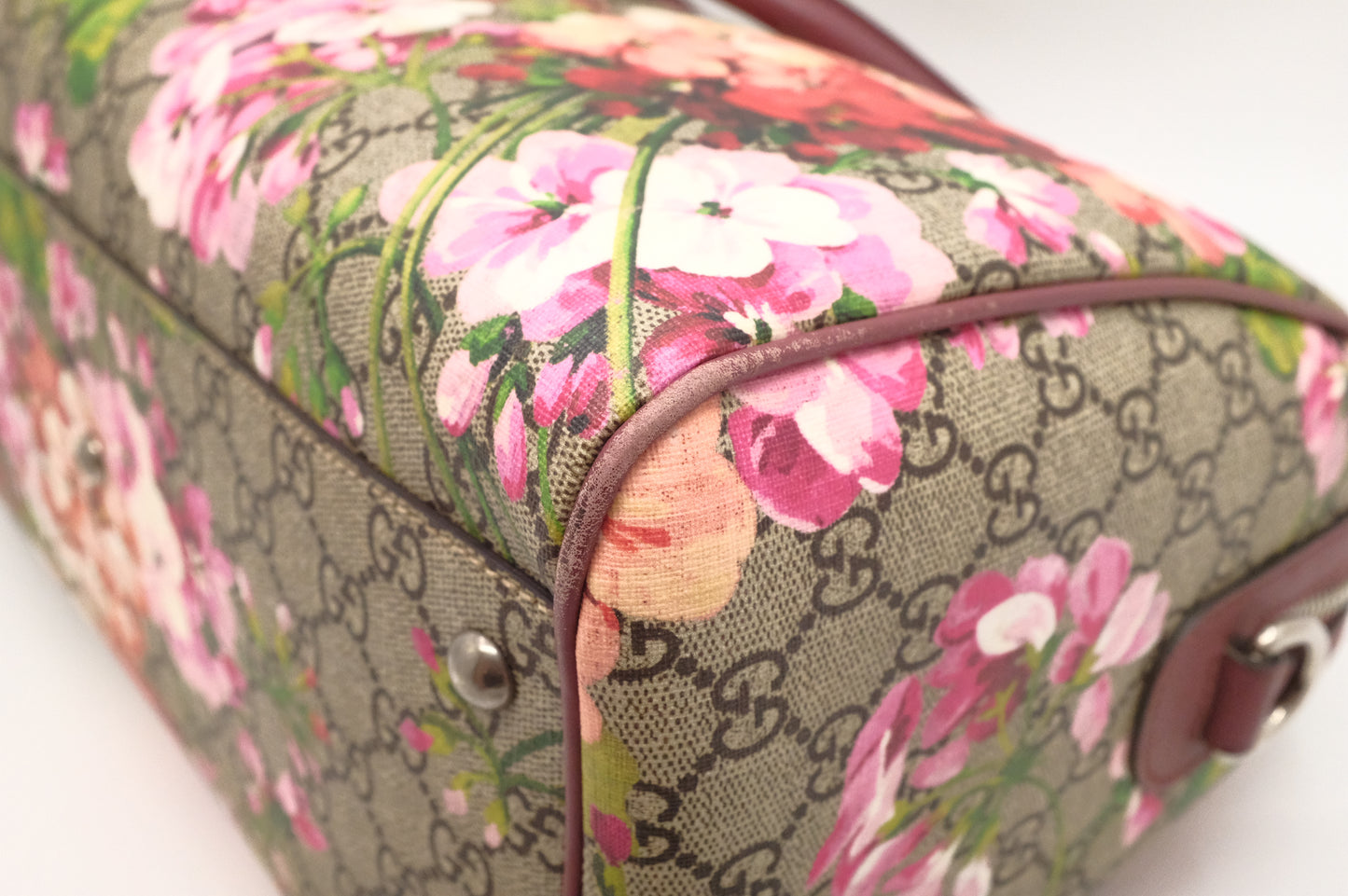 Gucci Boston Bag in Pink Blooms GG Canvas