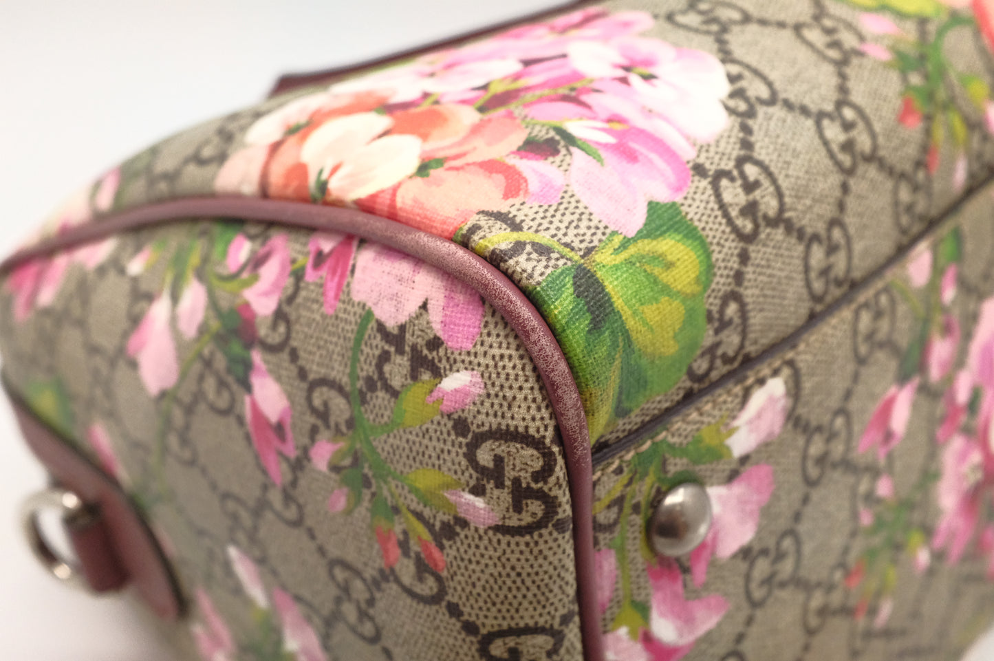 Gucci Boston Bag in Pink Blooms GG Canvas