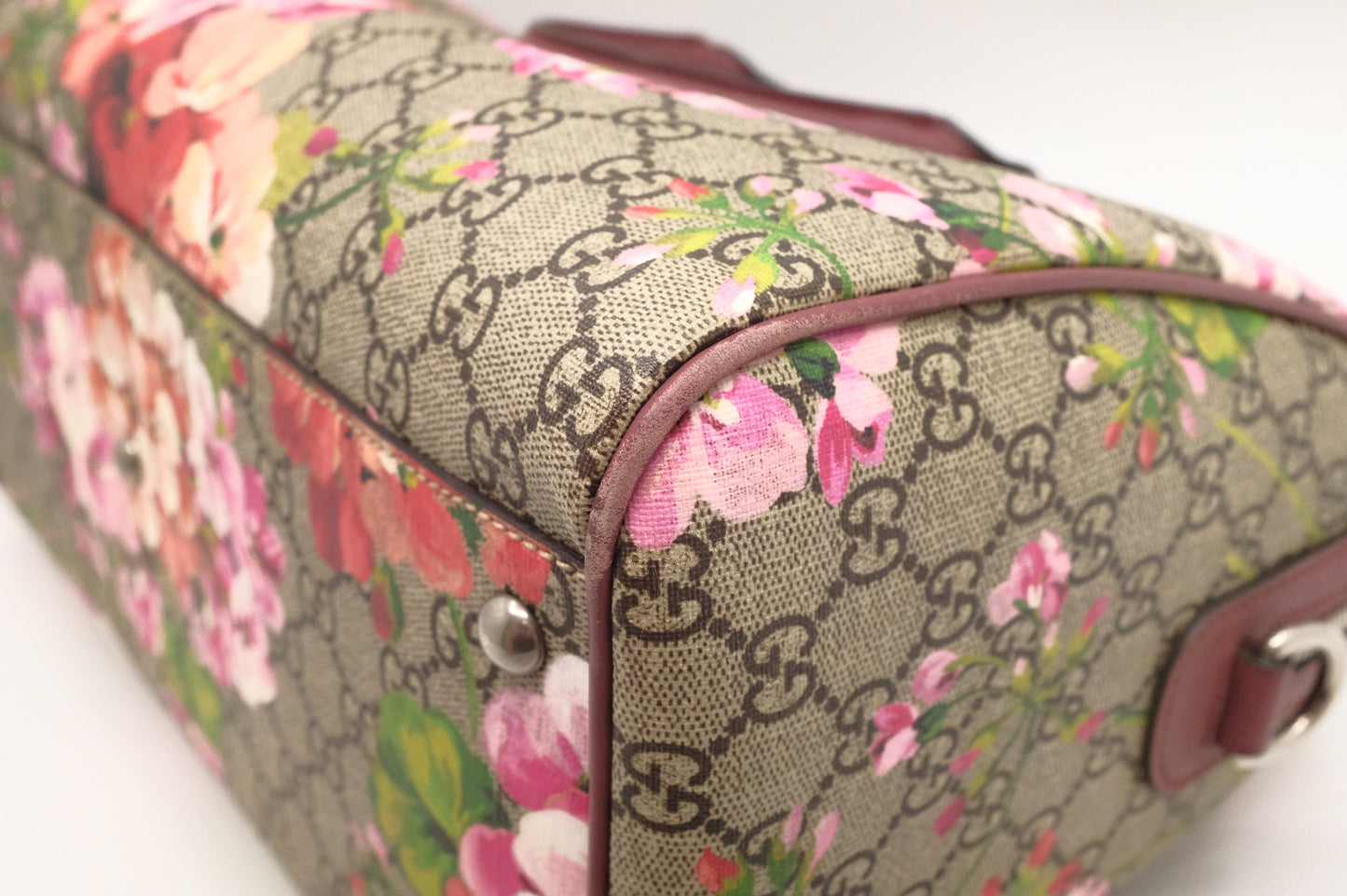 Gucci Boston Bag in Pink Blooms GG Canvas