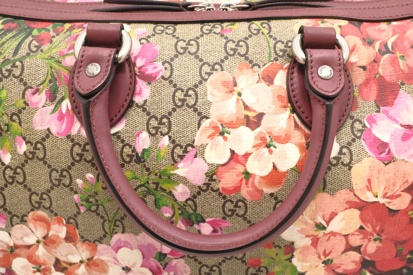 Gucci Boston Bag in Pink Blooms GG Canvas