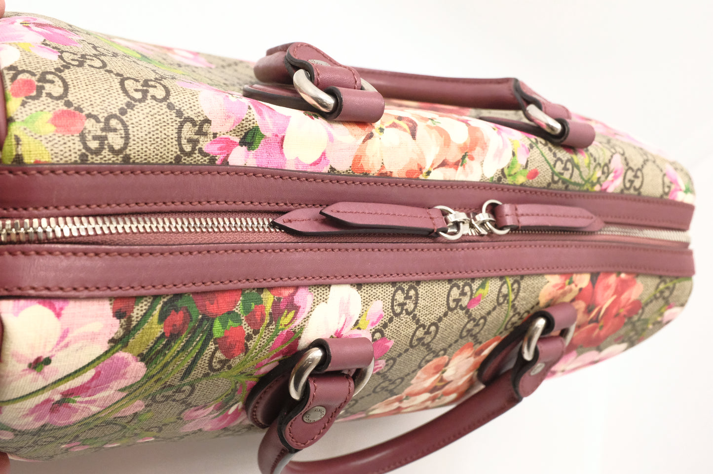 Gucci Boston Bag in Pink Blooms GG Canvas