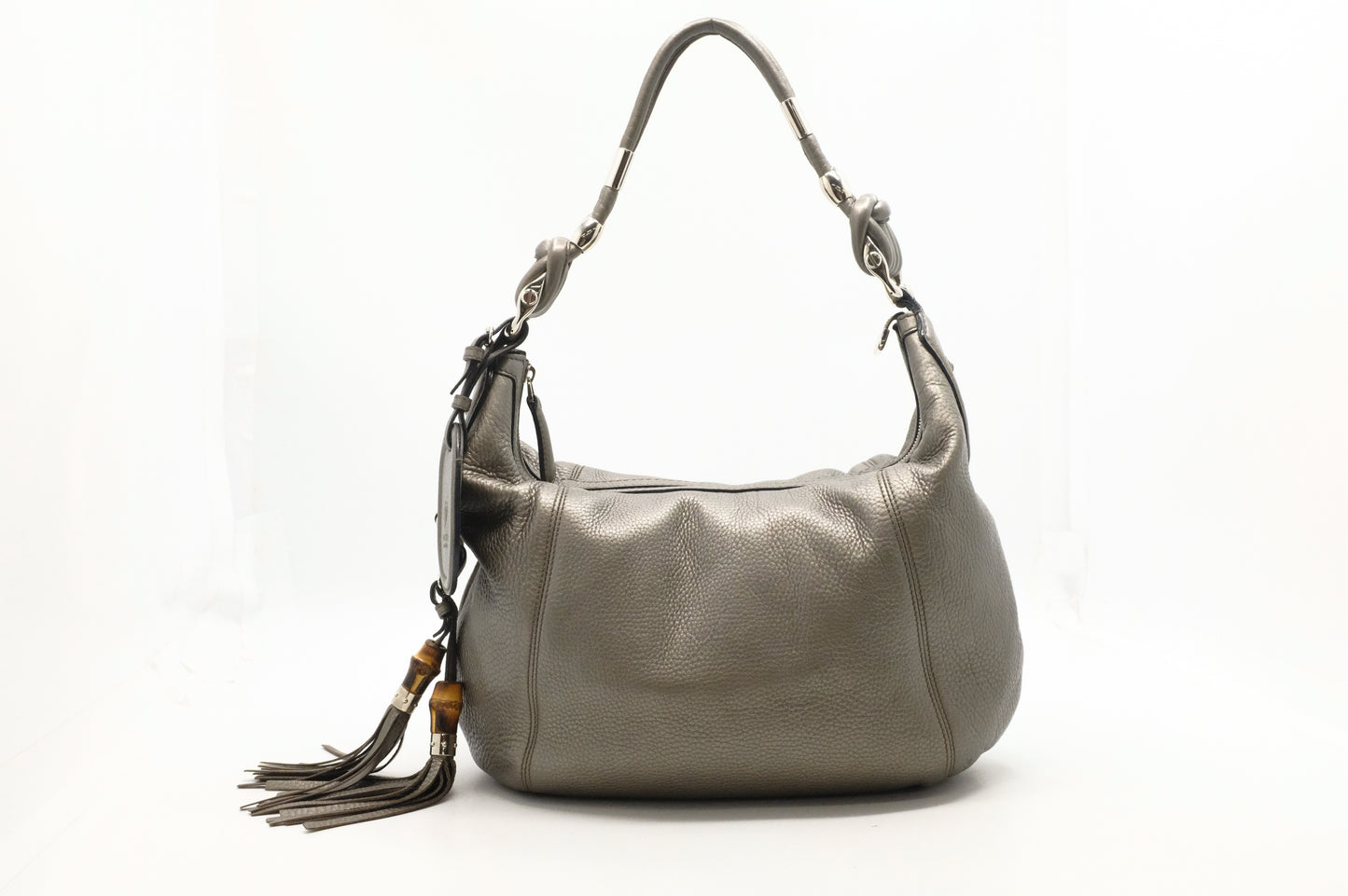 Gucci Techno Horsebit Hobo Bag in Silver Leather