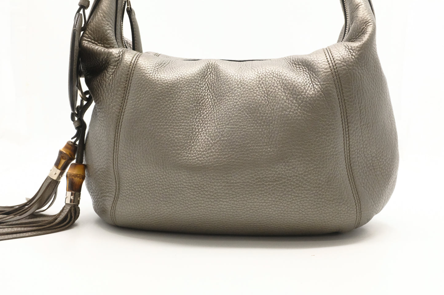 Gucci Techno Horsebit Hobo Bag in Silver Leather