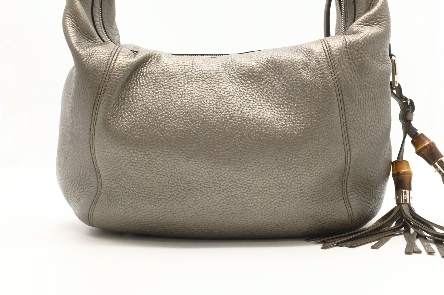 Gucci Techno Horsebit Hobo Bag in Silver Leather
