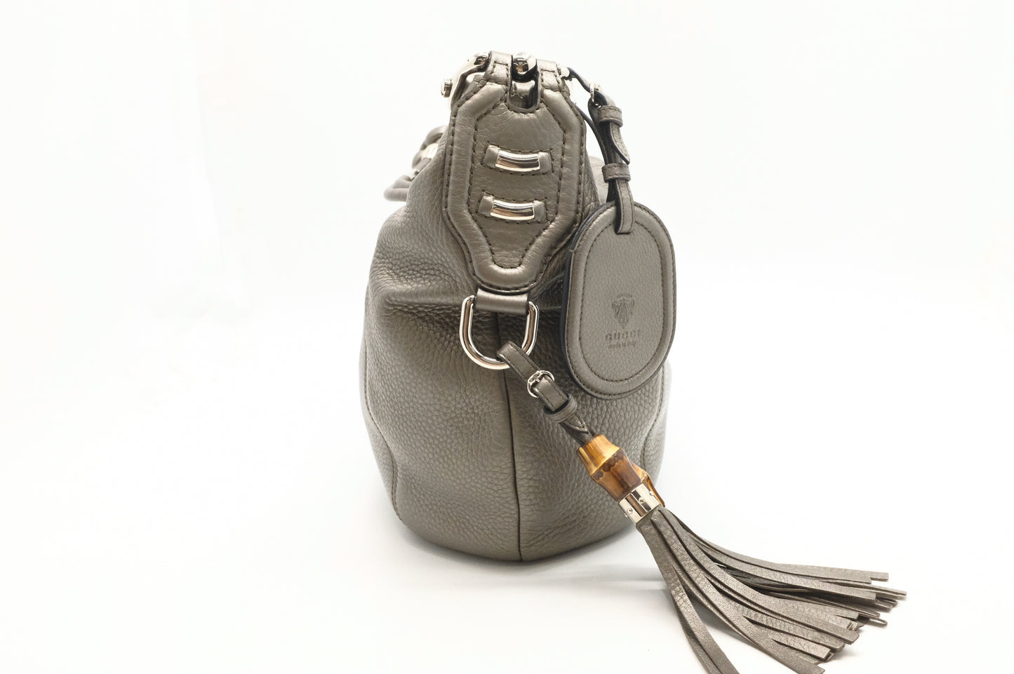 Gucci Techno Horsebit Hobo Bag in Silver Leather
