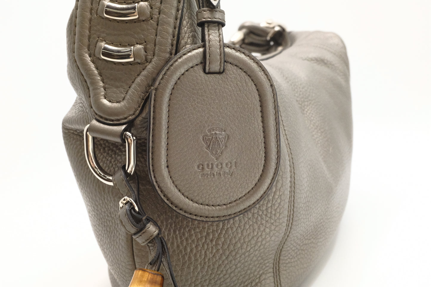 Gucci Techno Horsebit Hobo Bag in Silver Leather