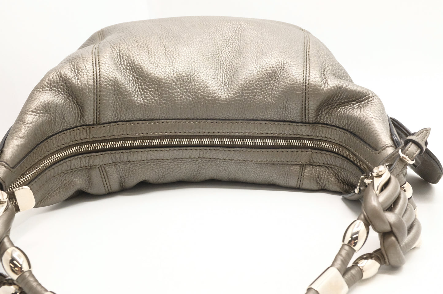 Gucci Techno Horsebit Hobo Bag in Silver Leather