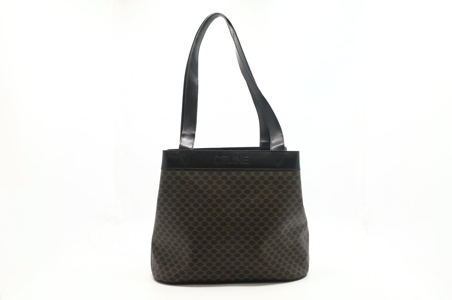 Celine Shoulder Bag in Black Macadam Canvas