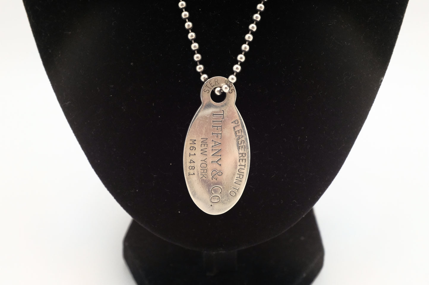 Tiffany & Co. Oval Tag Necklace in Sterling Silver