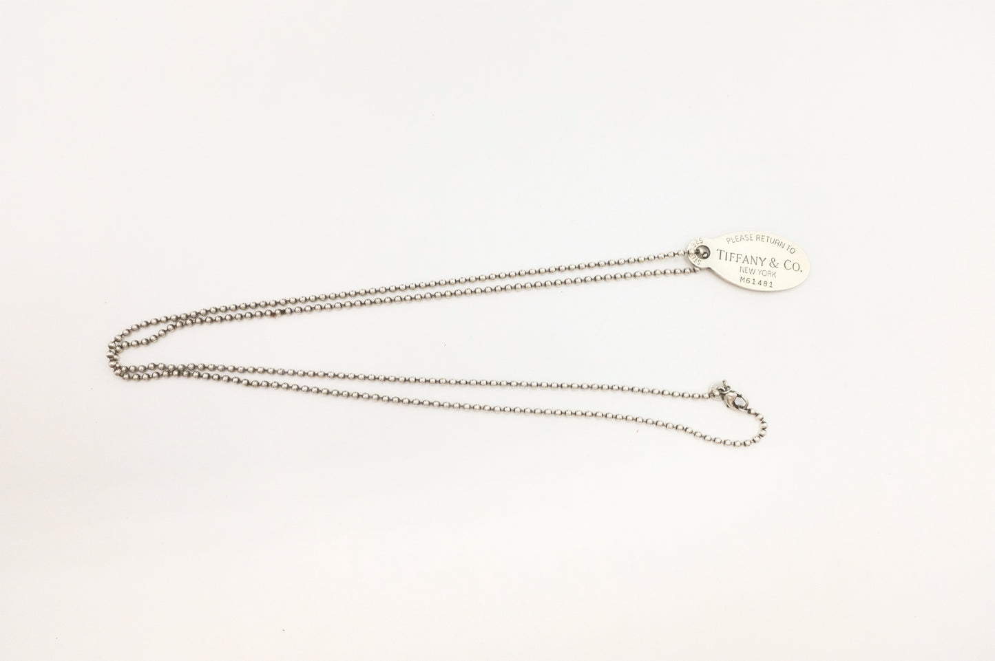 Tiffany & Co. Oval Tag Necklace in Sterling Silver