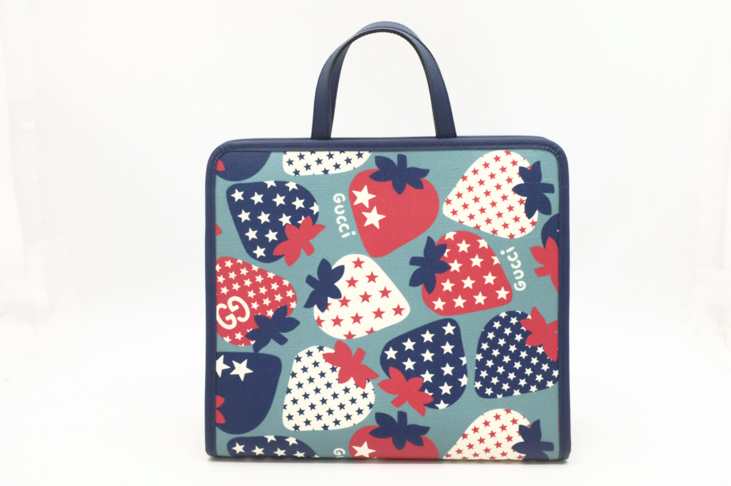 Gucci Children's Crossbody Tote in Strawberry Star Coated Canvas