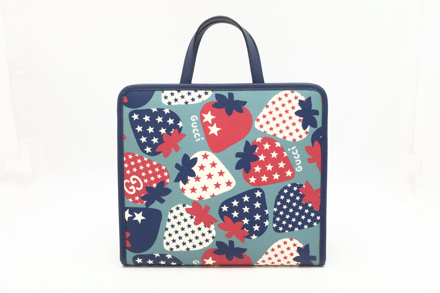 Gucci Children's Crossbody Tote in Strawberry Star Coated Canvas