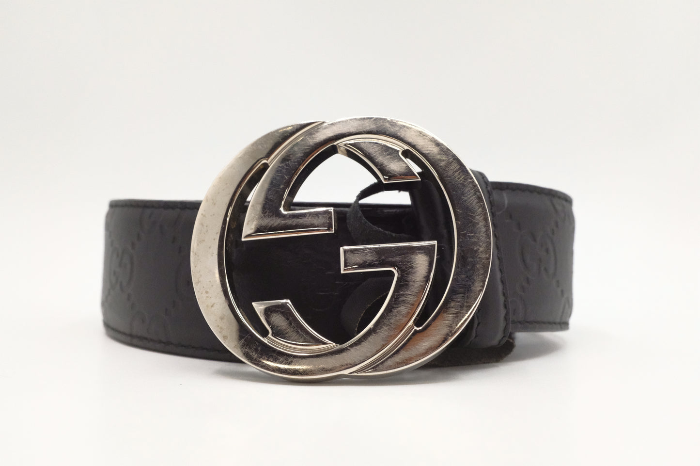 Gucci Belt in Black Guccissima Leather