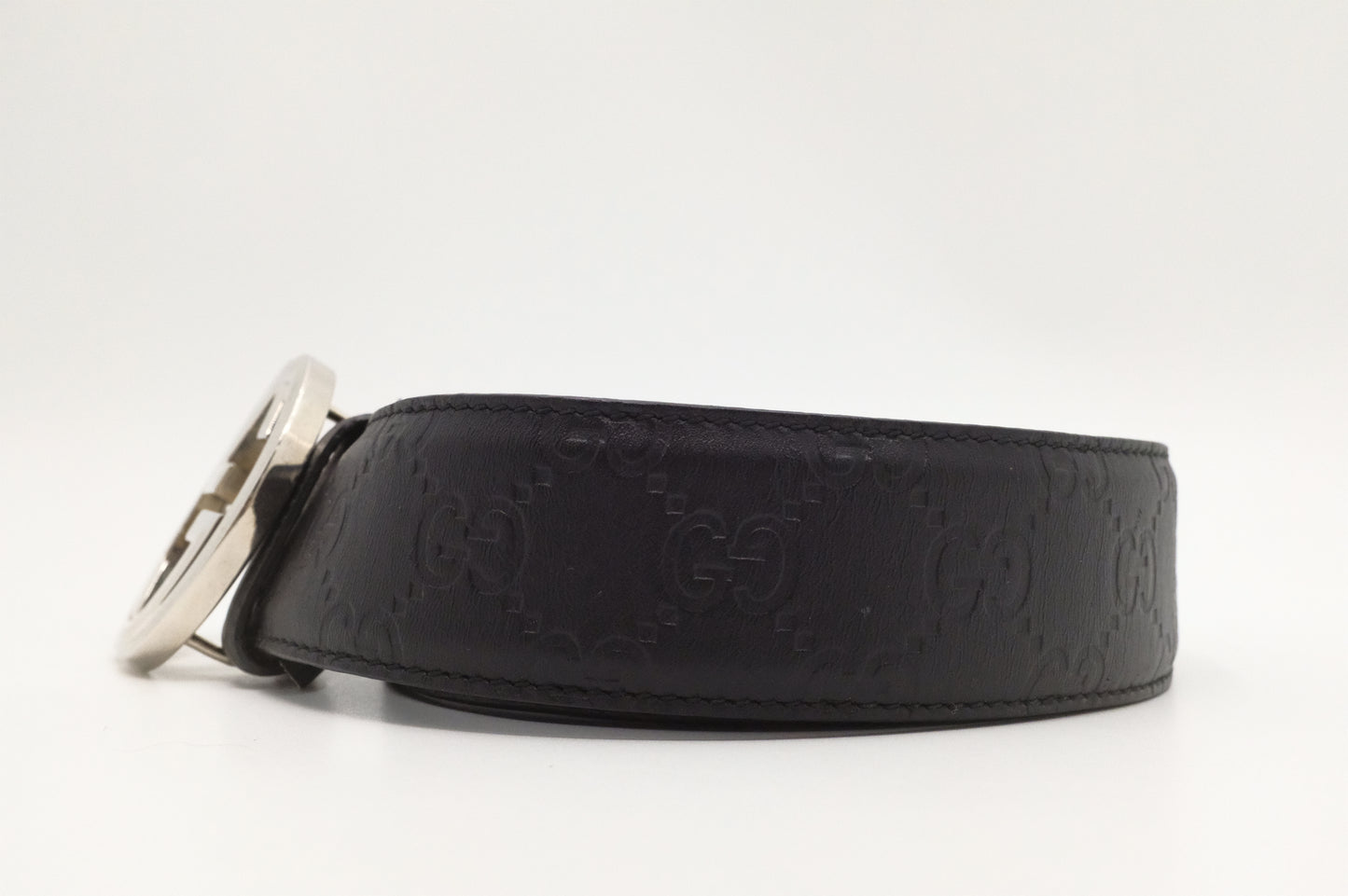 Gucci Belt in Black Guccissima Leather