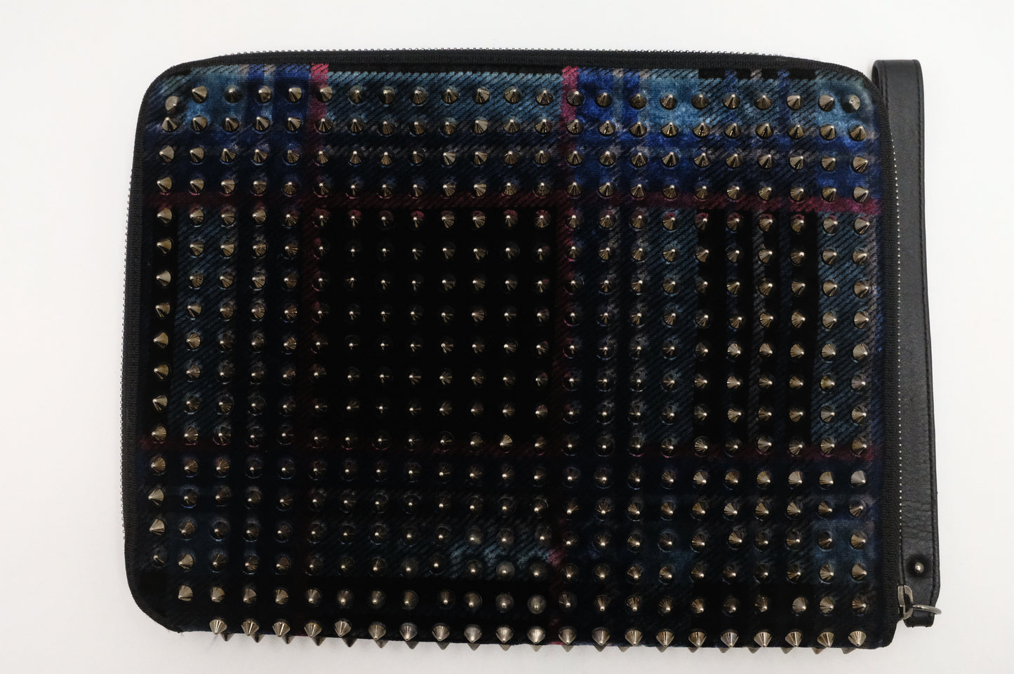Louboutin Loubiposh Clutch in Studded Plaid Velvet