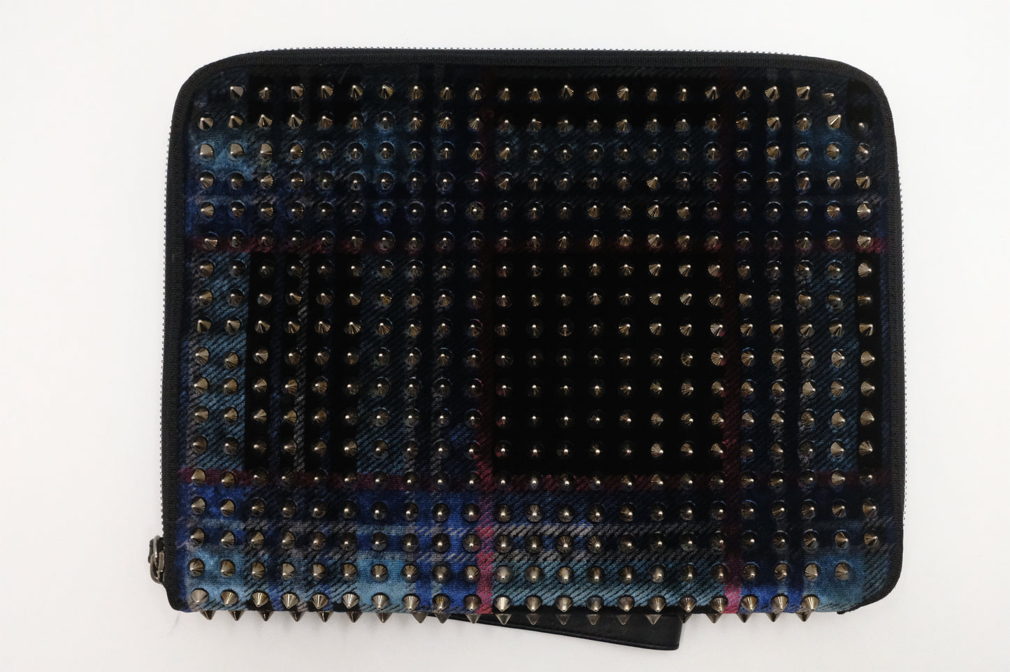 Louboutin Loubiposh Clutch in Studded Plaid Velvet