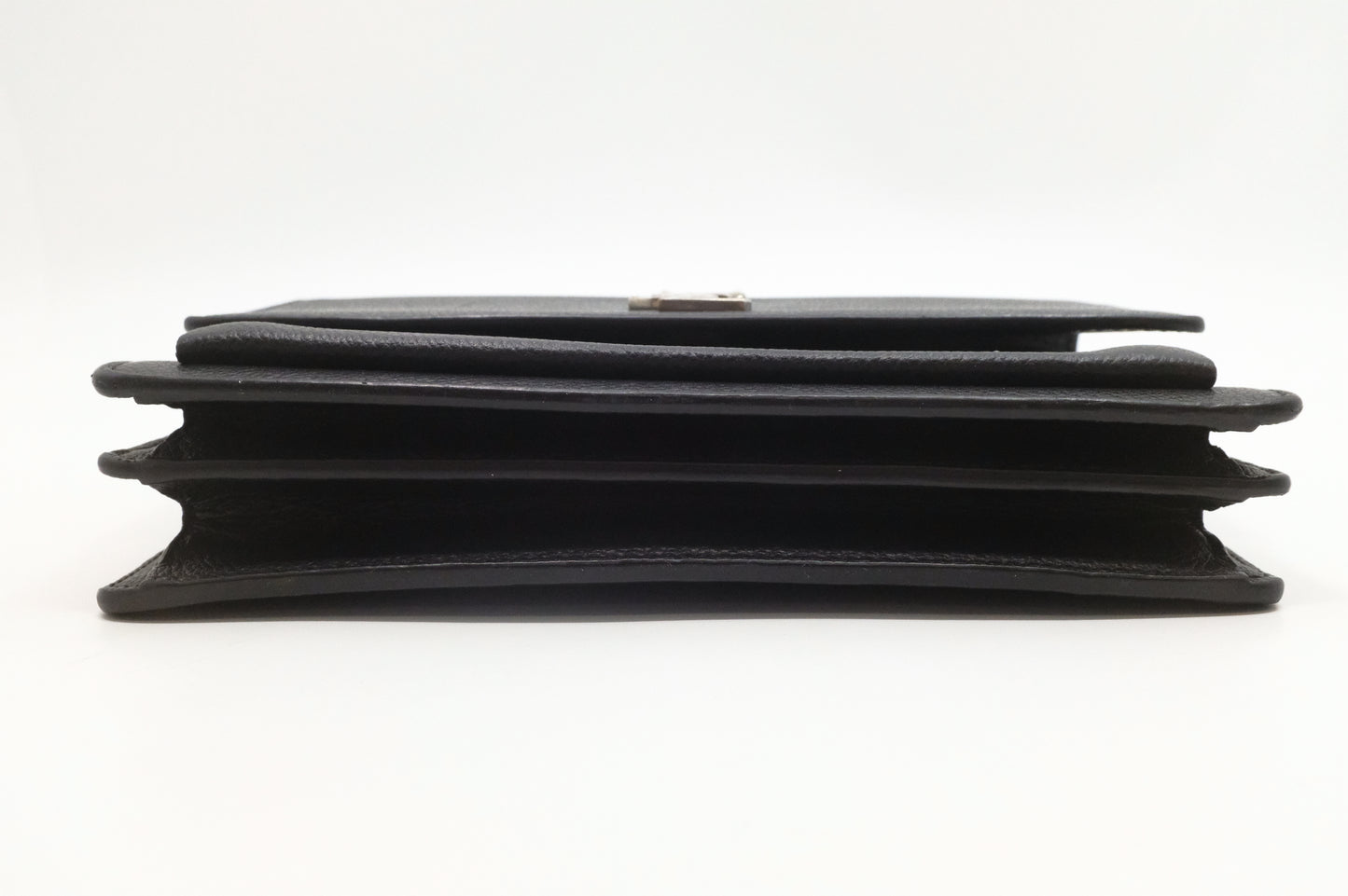 YSL Saint Laurent Sunset Crossbody in Black Leather
