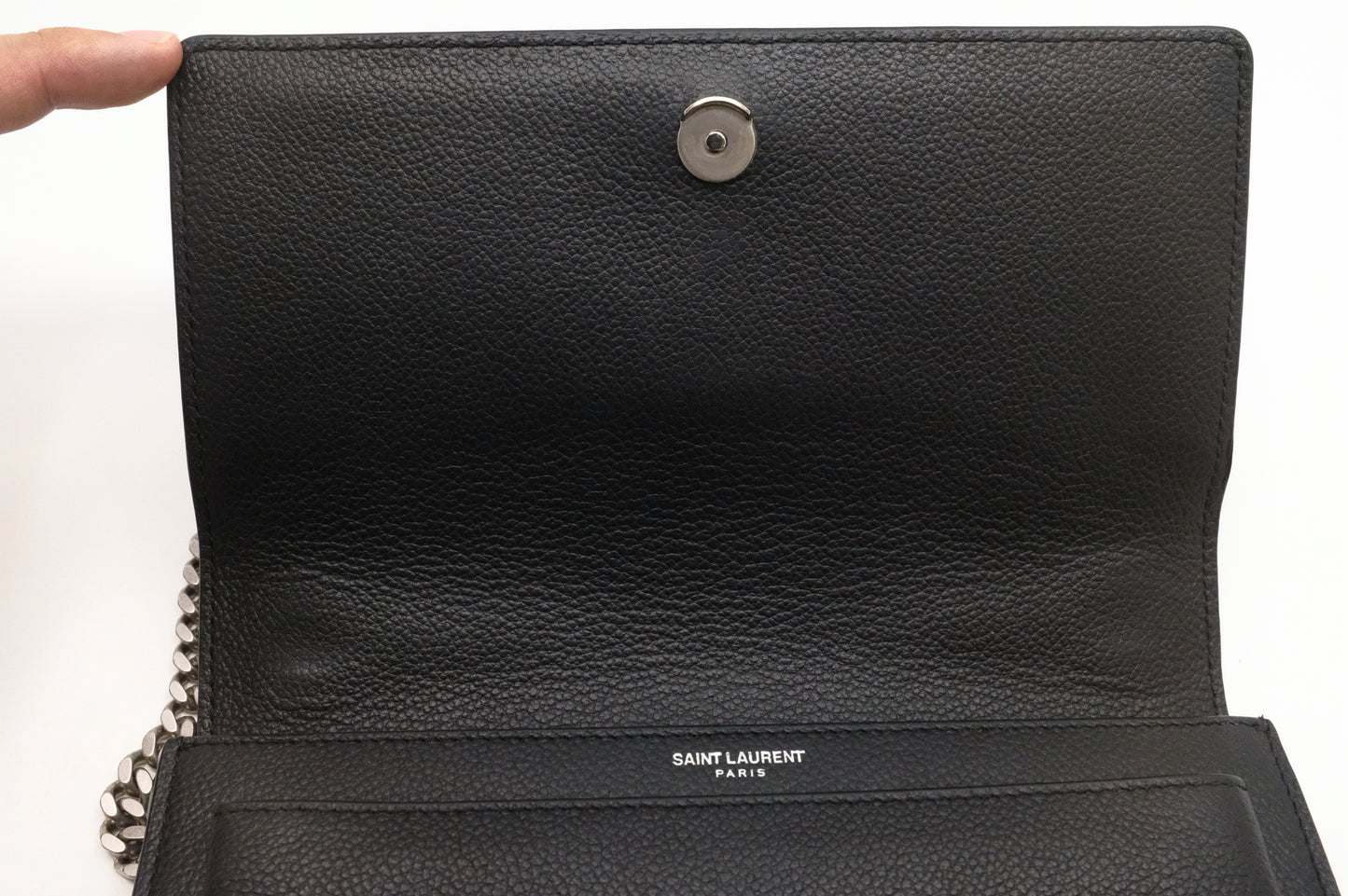 YSL Saint Laurent Sunset Crossbody in Black Leather