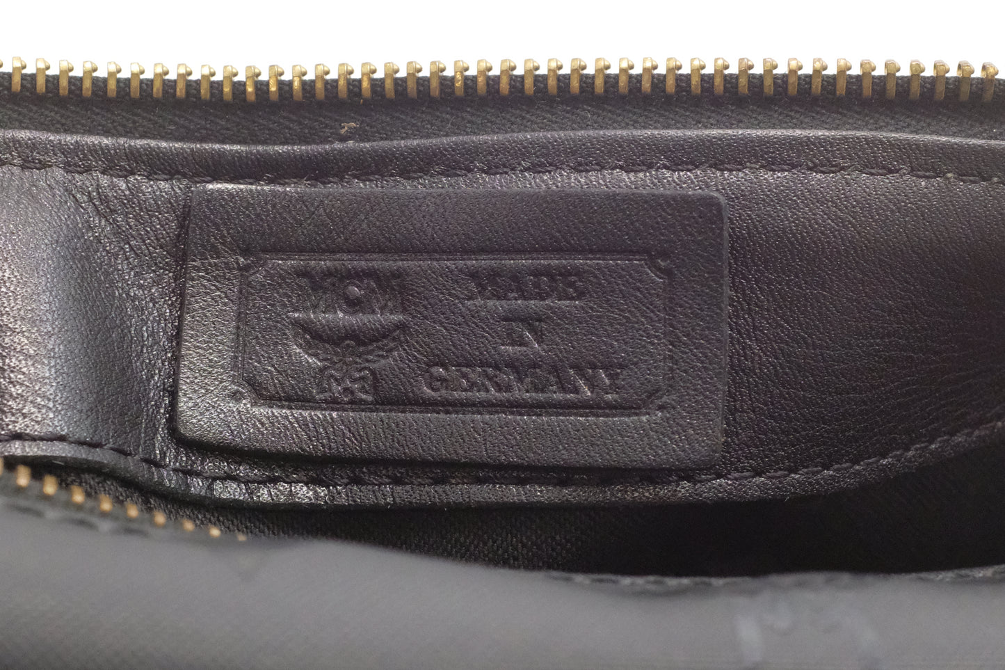 MCM Boston Bag in Black Coated Canvas