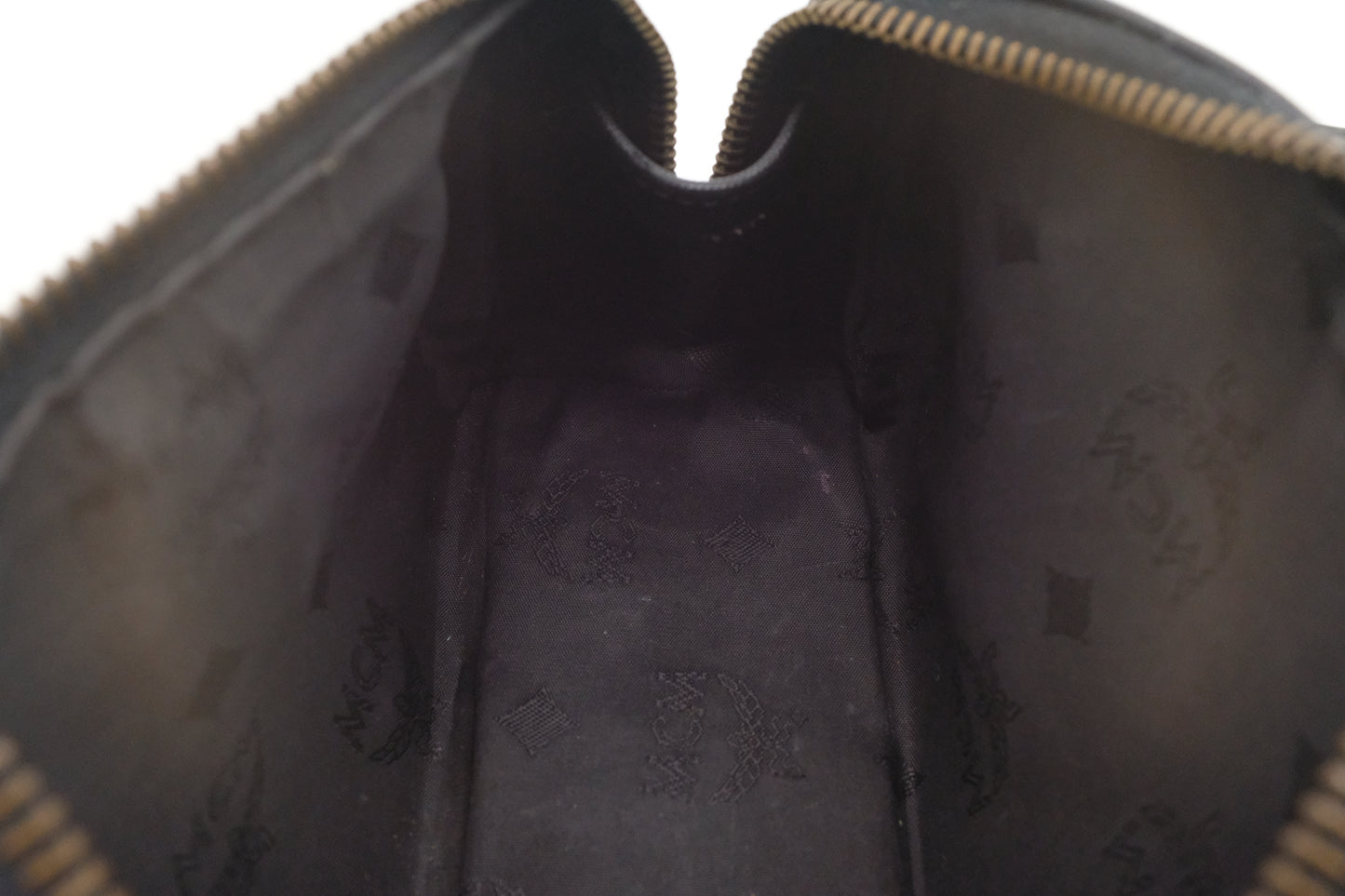 MCM Mini Boston Bag in Black Canvas