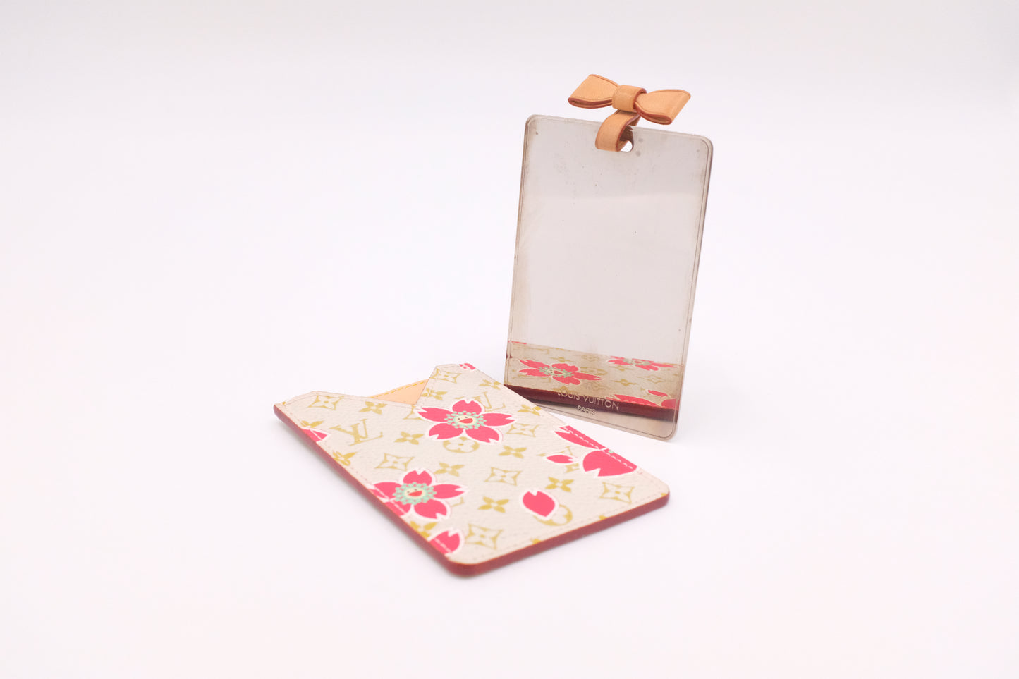 Louis Vuitton x Takashi Murakami Etui Miroir in White and Pink Cherry Blossom Monogram Canvas