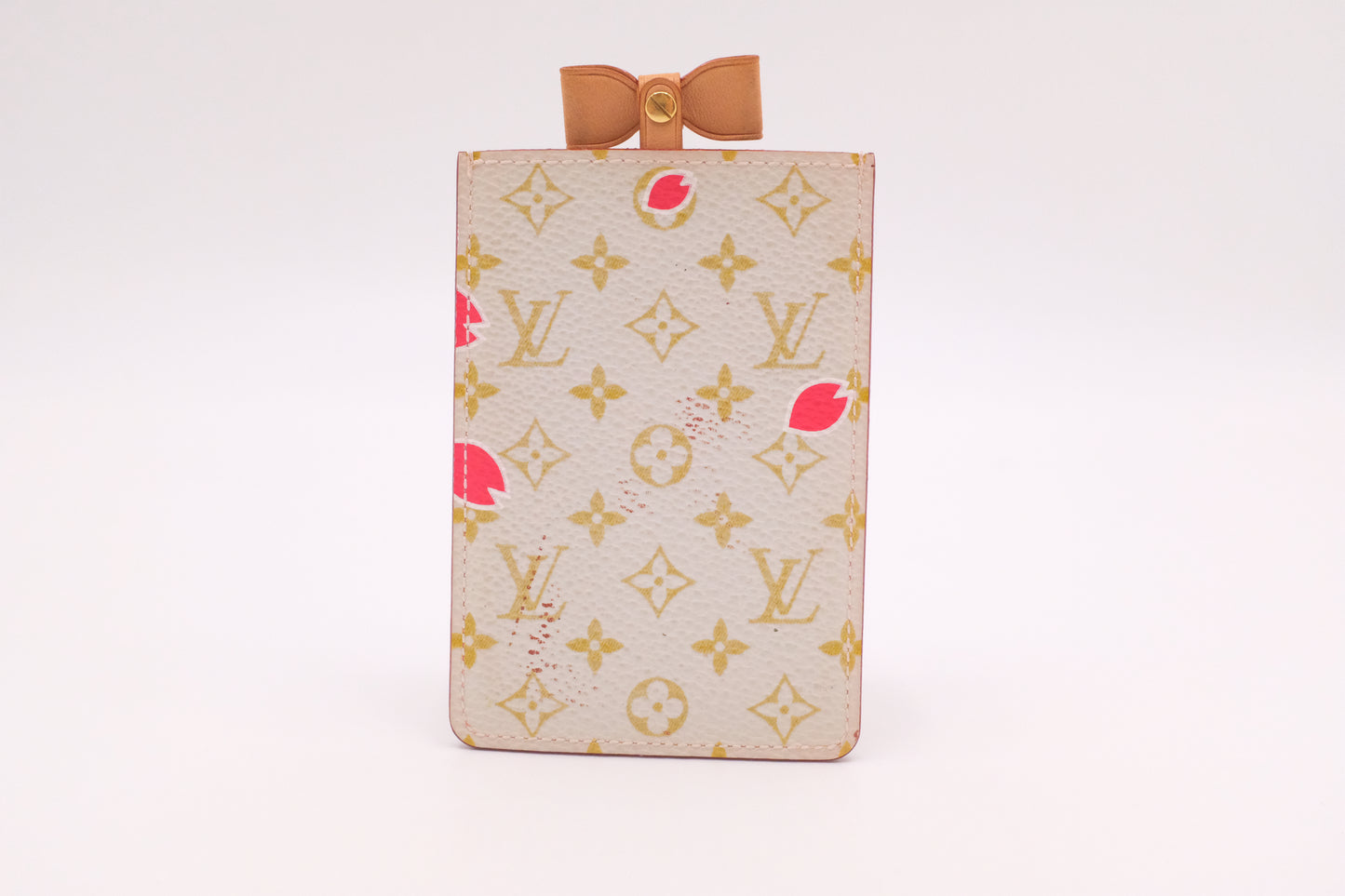 Louis Vuitton x Takashi Murakami Etui Miroir in White and Pink Cherry Blossom Monogram Canvas