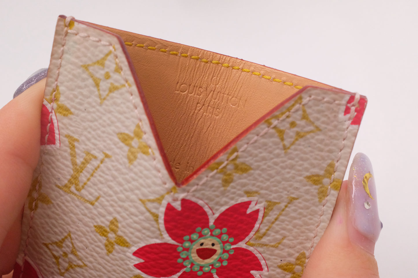 Louis Vuitton x Takashi Murakami Etui Miroir in White and Pink Cherry Blossom Monogram Canvas