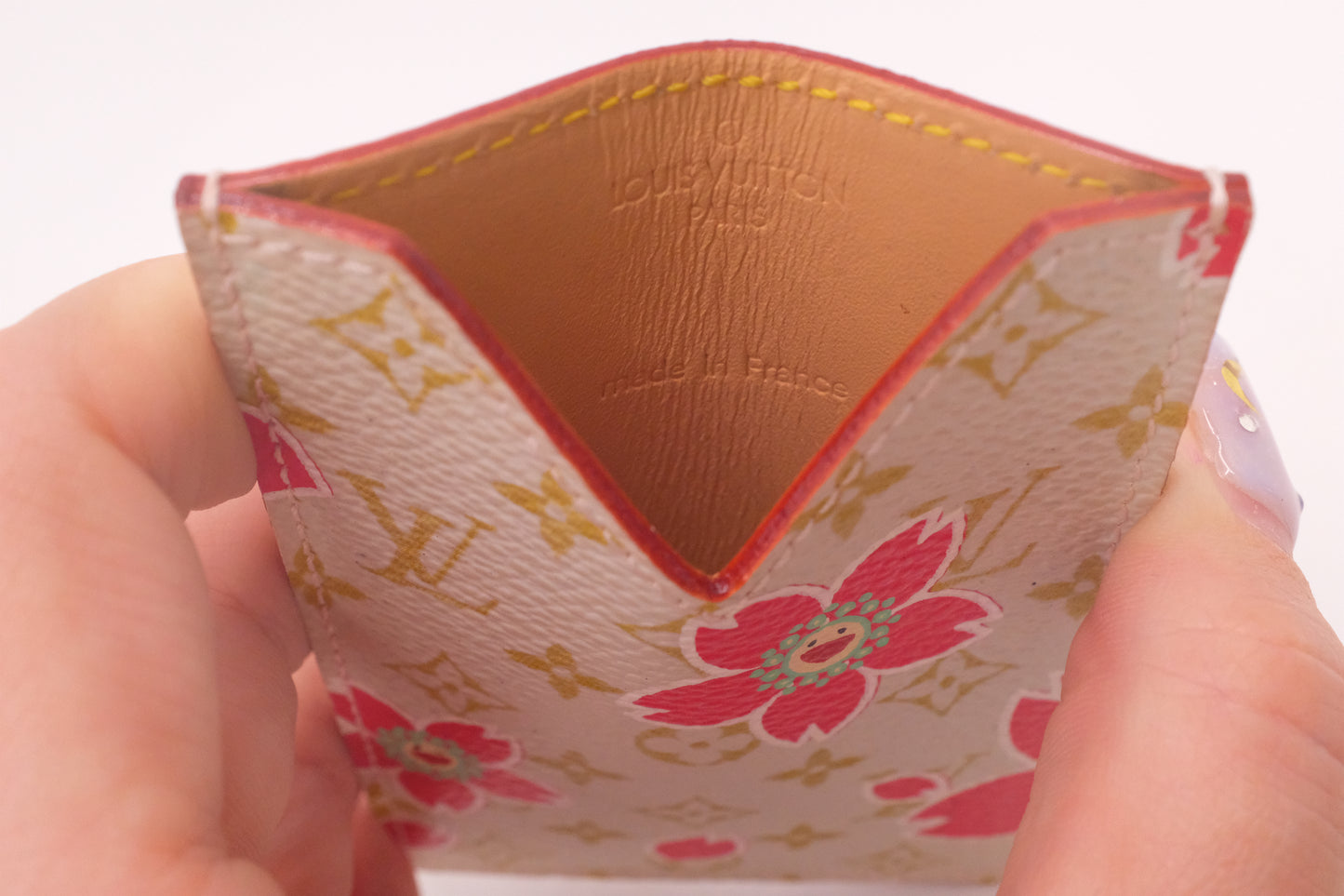 Louis Vuitton x Takashi Murakami Etui Miroir in White and Pink Cherry Blossom Monogram Canvas