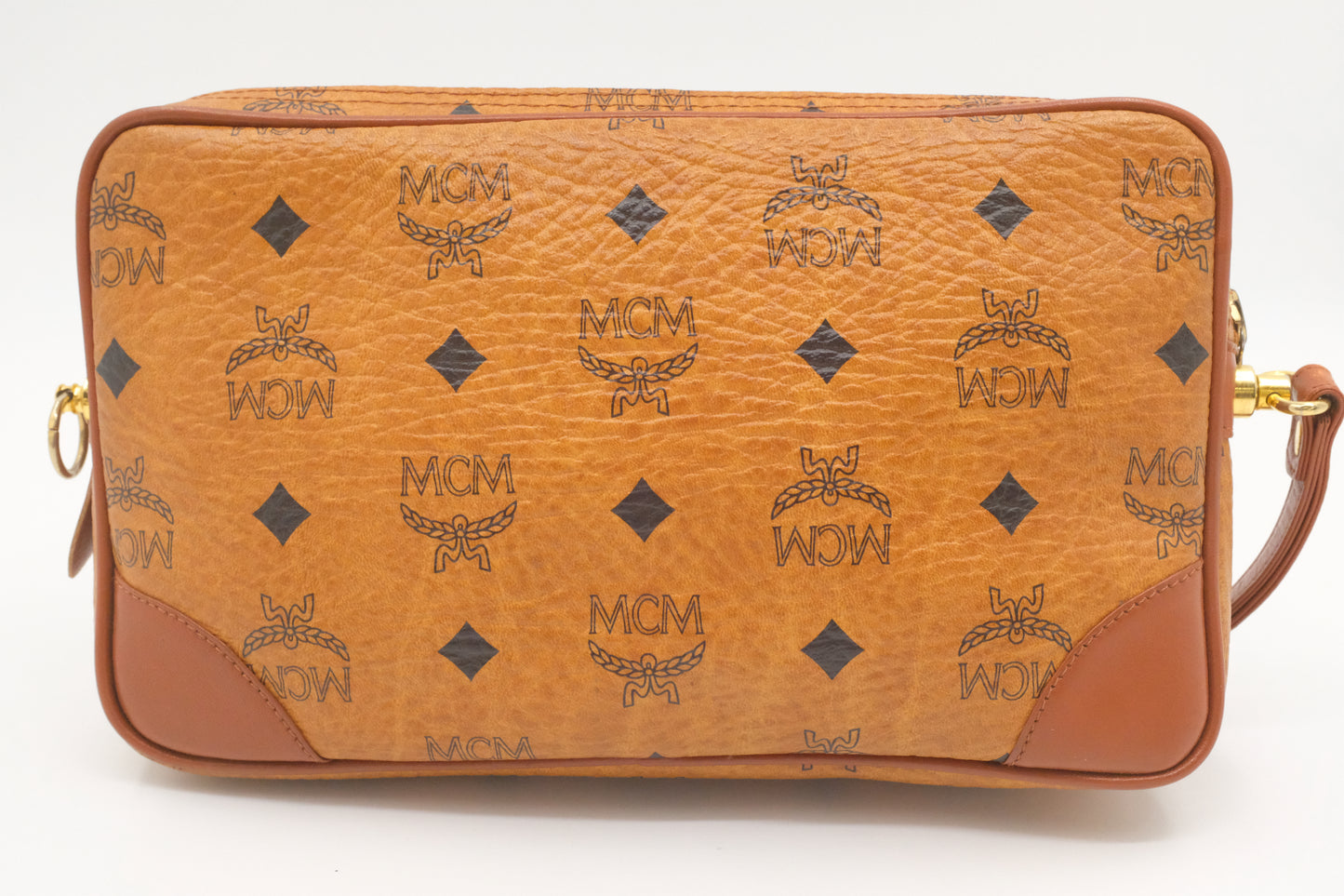 MCM Wristlet in Cognac Visetos Canvas