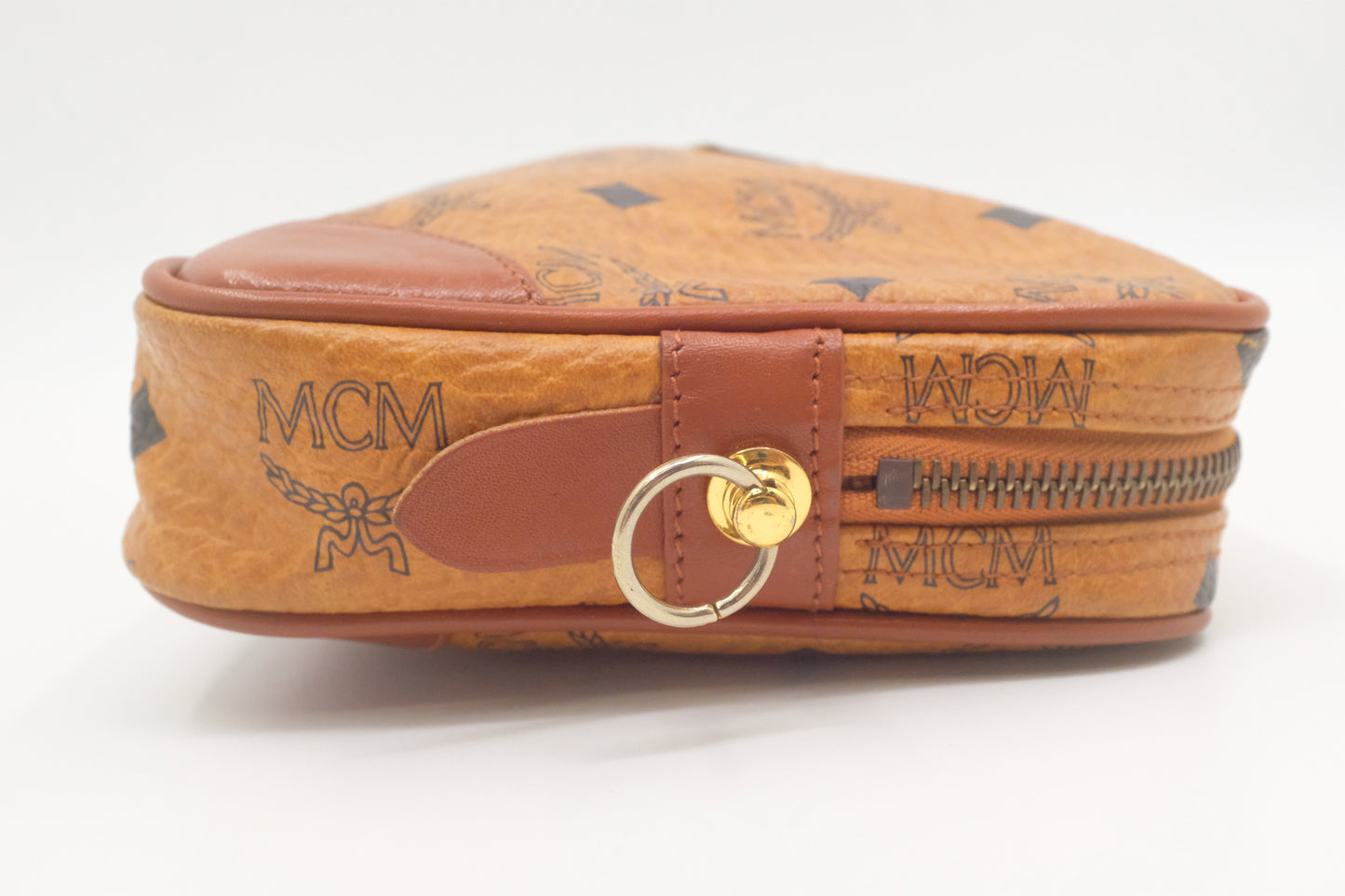 MCM Wristlet in Cognac Visetos Canvas