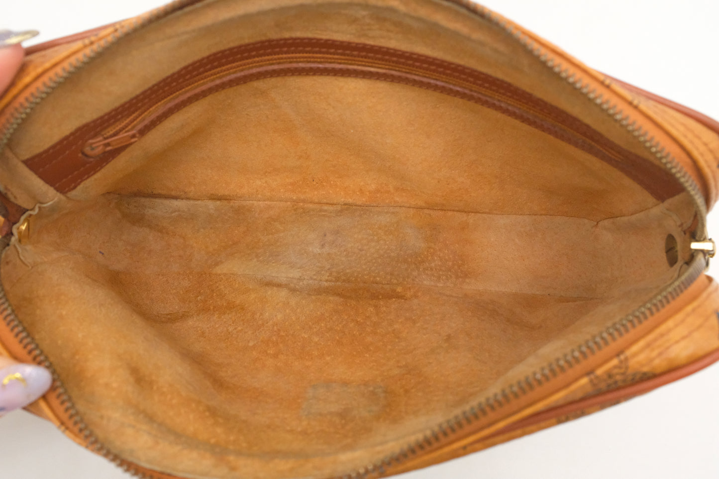 MCM Wristlet in Cognac Visetos Canvas