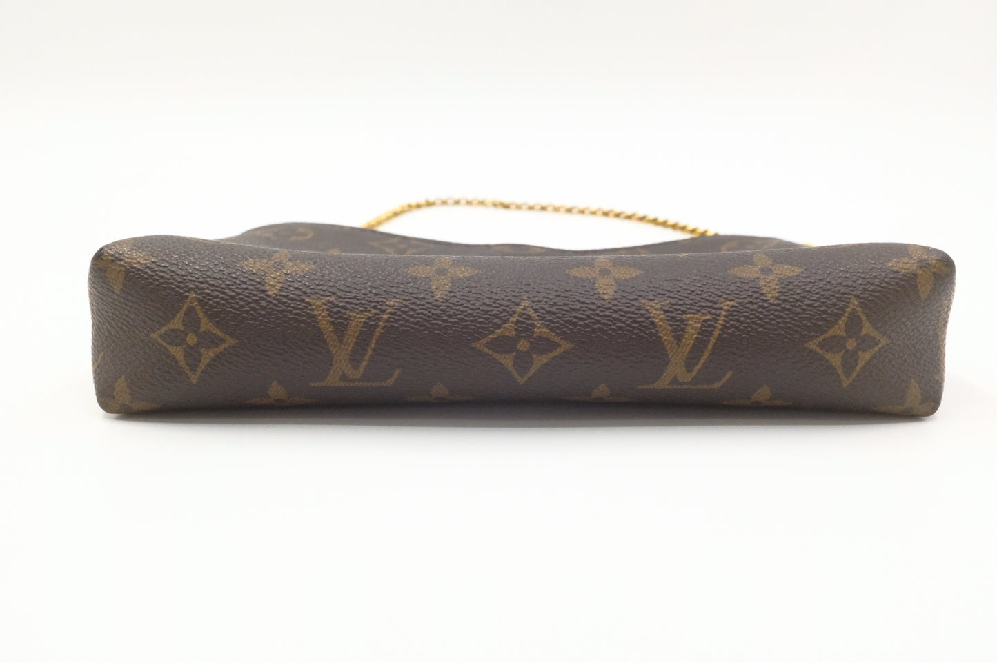 Louis Vuitton Pallas Clutch in Monogram Canvas and Red Leather