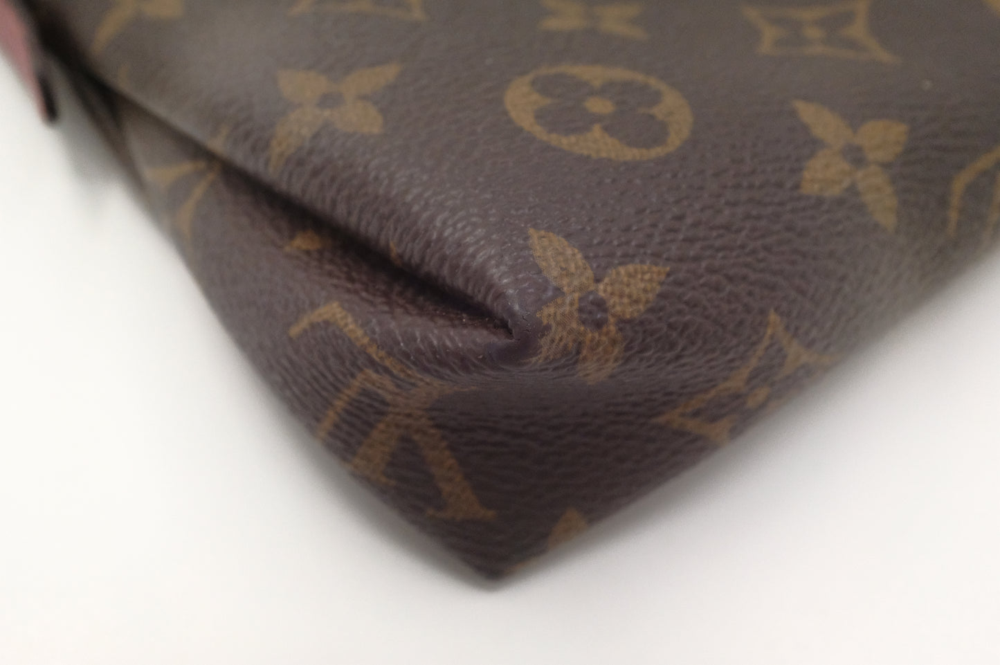 Louis Vuitton Pallas Clutch in Monogram Canvas and Red Leather