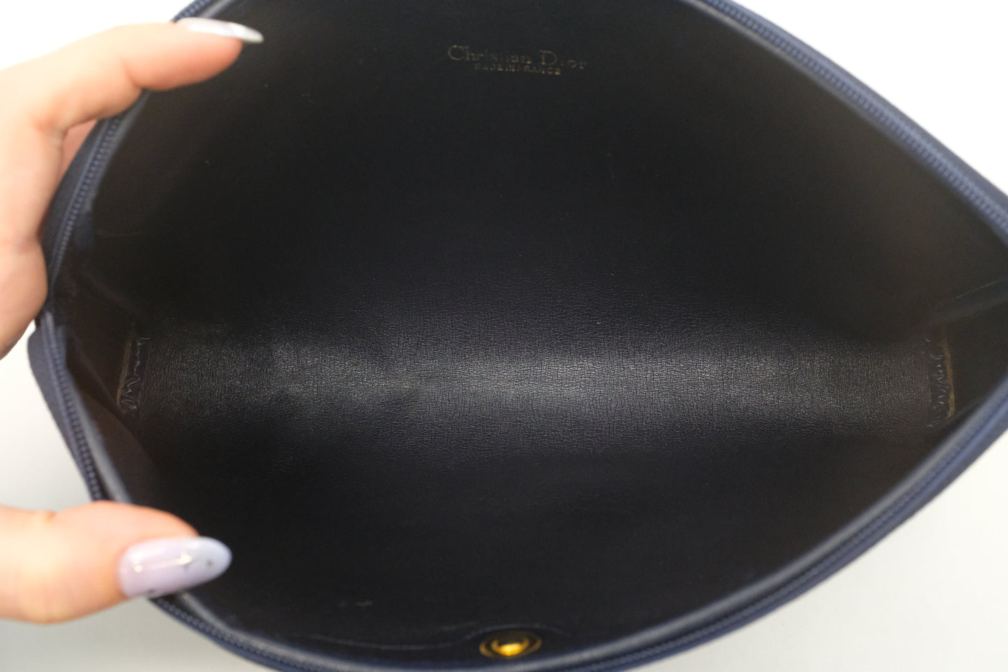Dior Clutch in Navy Blue Canvas
