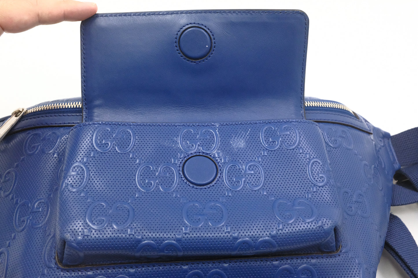 Gucci Belt Bag in Blue GG Leather