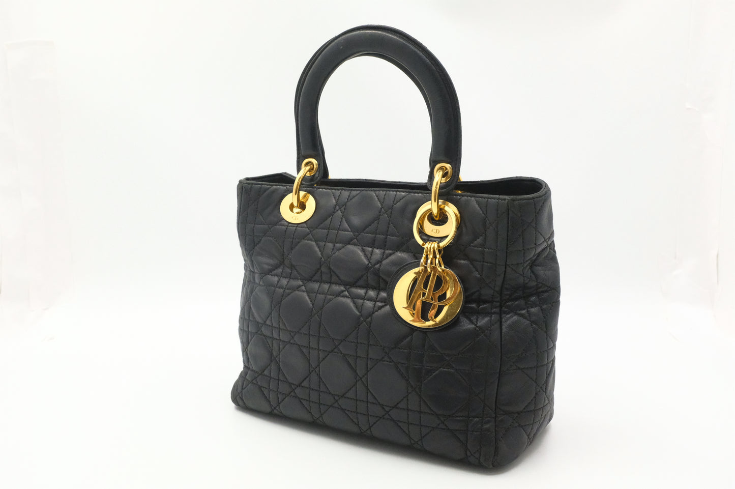 Dior Medium Lady Dior in Black Cannage Leather