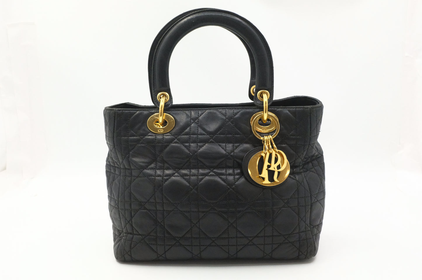 Dior Medium Lady Dior in Black Cannage Leather