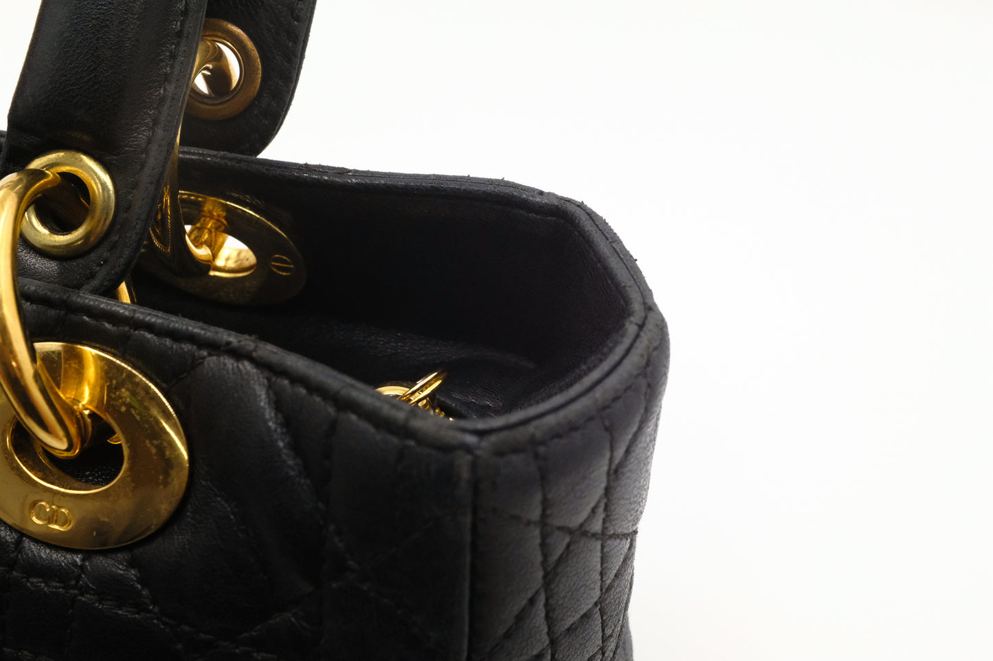 Dior Medium Lady Dior in Black Cannage Leather