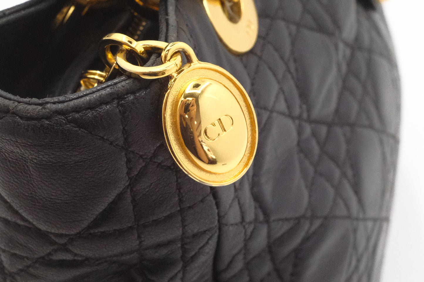 Dior Medium Lady Dior in Black Cannage Leather