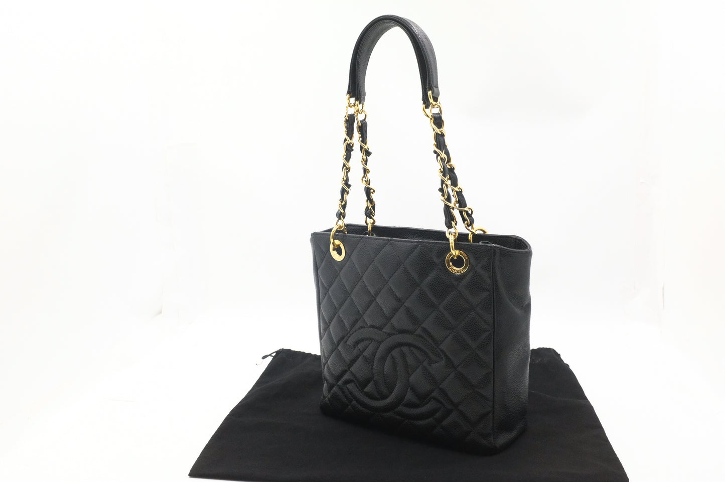 Chanel PST Shoulder Bag in Black Caviar Leather