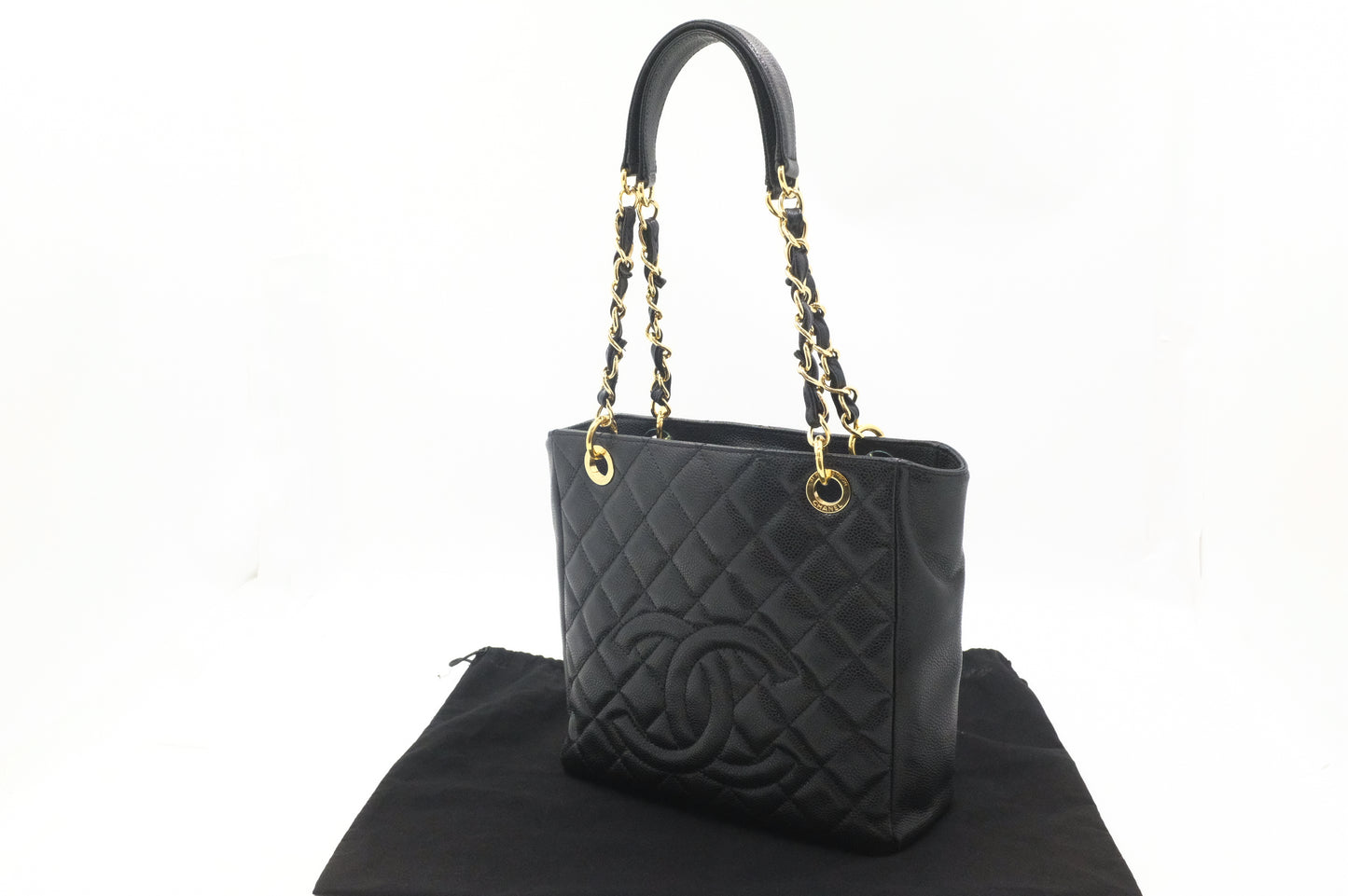 Chanel PST Shoulder Bag in Black Caviar Leather