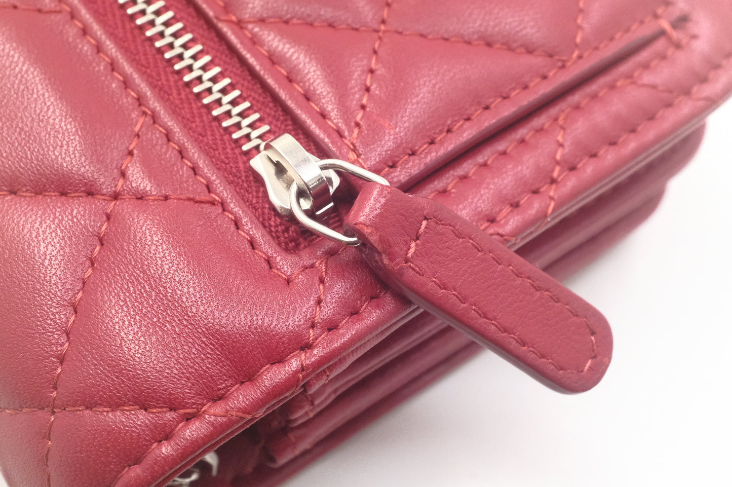 Chanel Wallet on Chain in Red Matelasse Leather
