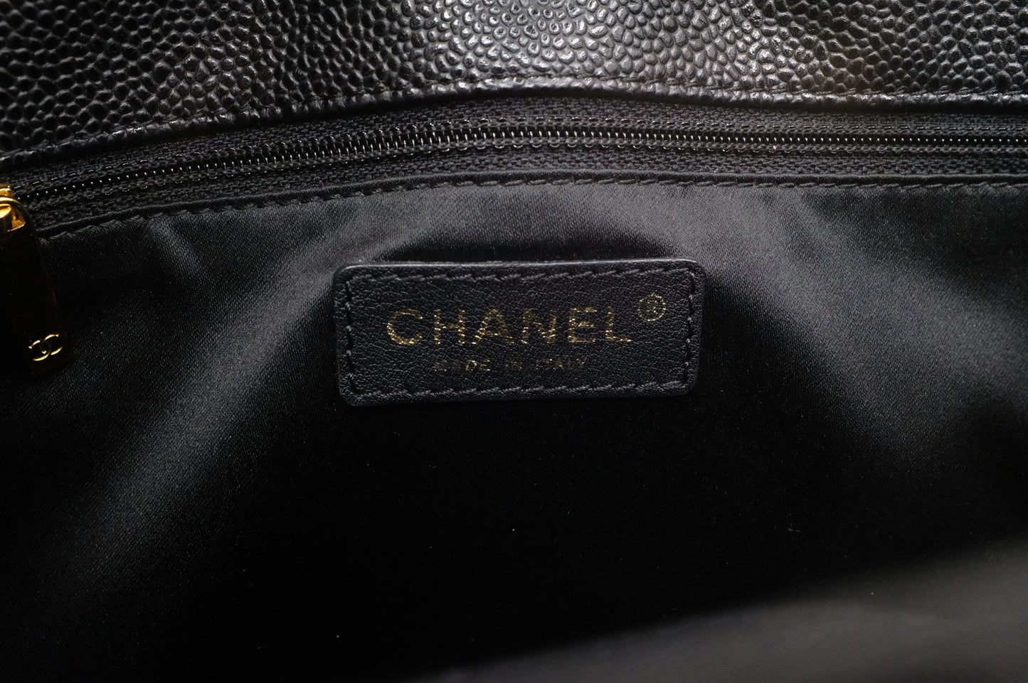 Chanel PST Shoulder Bag in Black Caviar Leather