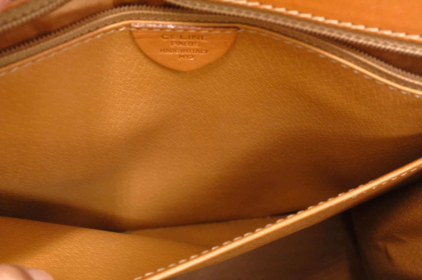 Celine Top Handle Bag in Brown Macadam Canvas