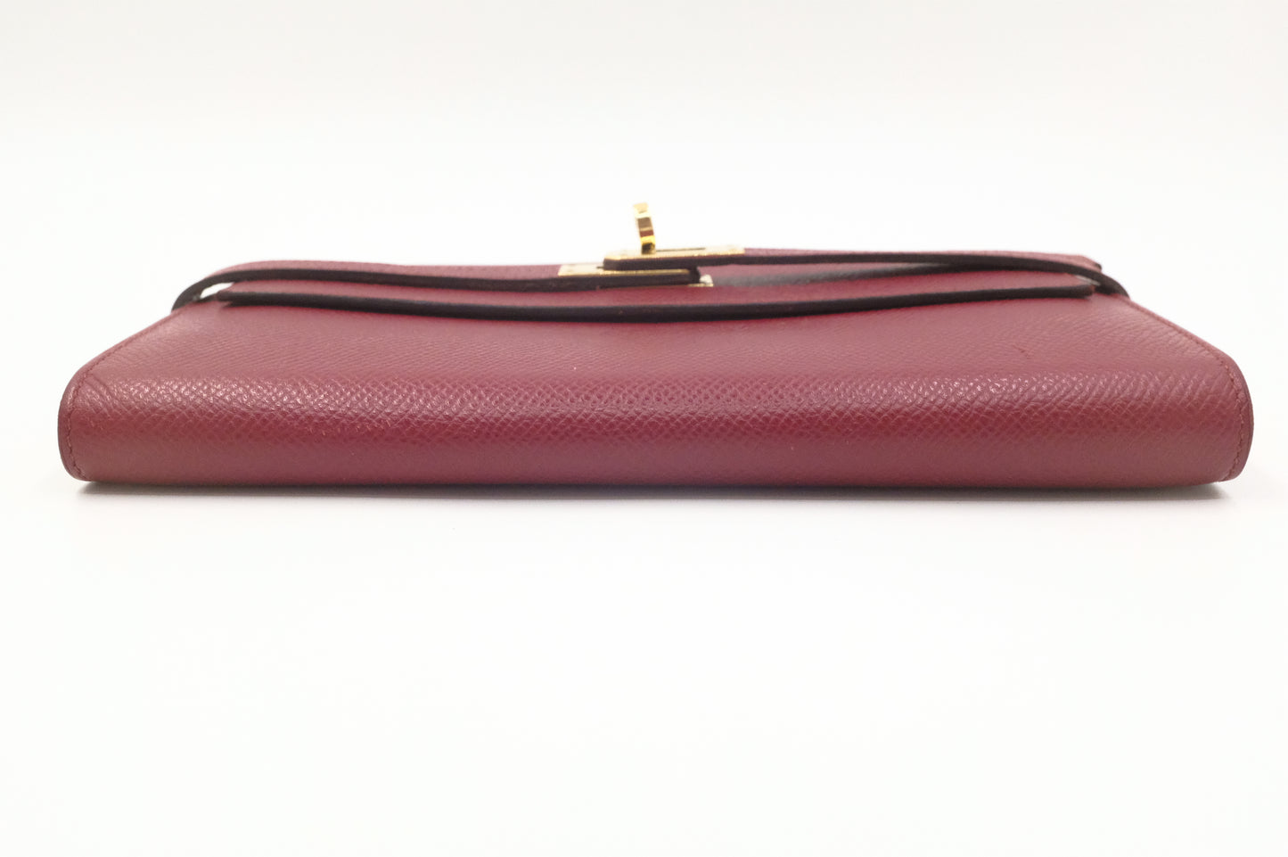 Hermes Kelly Wallet in Rouge Epsom Leather